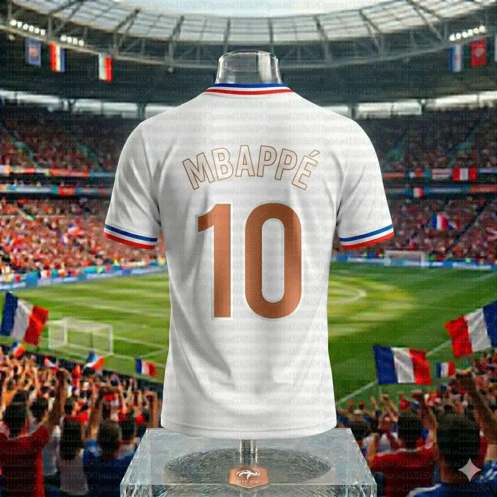 2026  Mbappé #10 Football T Shirt Boys Girls Soccer Jersey France National Team Print Breathable Training Tee Fan.