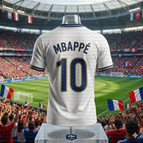 2026  Mbappé #10 Football T Shirt Boys Girls Soccer Jersey France National Team Print Breathable Training Tee Fan.
