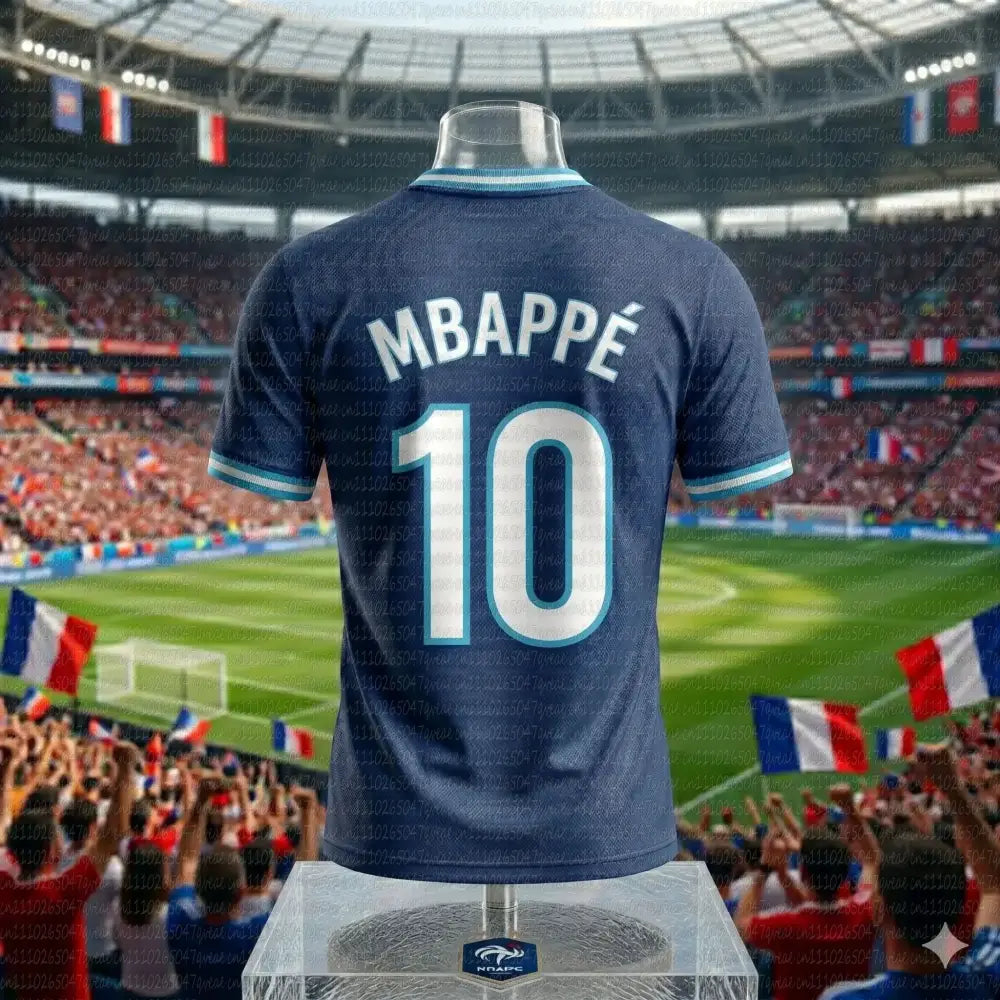 2026  Mbappé #10 Football T Shirt Boys Girls Soccer Jersey France National Team Print Breathable Training Tee Fan.