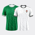 2026 Iraq Style Football Jersey Quick Dry Breathable Green White Fans Casual Outdoor Sports Streetwear T-shirt.