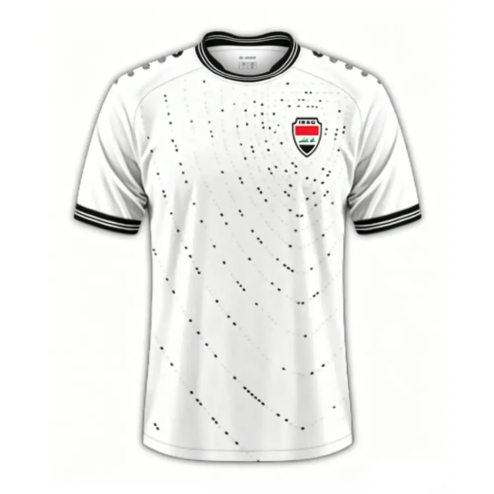 2026 Iraq Style Football Jersey Quick Dry Breathable Green White Fans Casual Outdoor Sports Streetwear T-shirt.