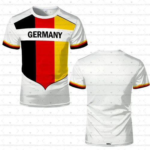 2026 men Germany Football Jersey Flag Print T-shirt Men Women Quick Dry Soccer Training Casual Streetwear Short Sleeve Sport Top.