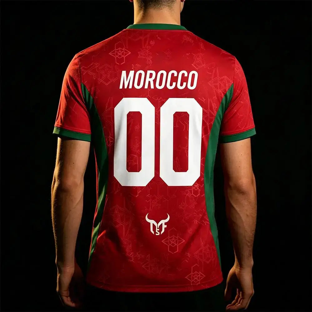 2026 Morocco Flag Print Jersey Men's Quick-Drying Breathable Sports T-Shirt Unisex Personalized Name And Number Soccer Tees.