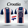 2026 New Croatia Flag Printed T-shirt Outdoor Sports Breathable Quick-Drying Jersey Men's Women's Casual Football Training Tee.