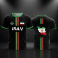 2026 New Iran Flag Football T-Shirt Summer Outdoor Breathable Quick-Drying Sports Shirt Unisex 3D Printed Crew Neck Jersey.