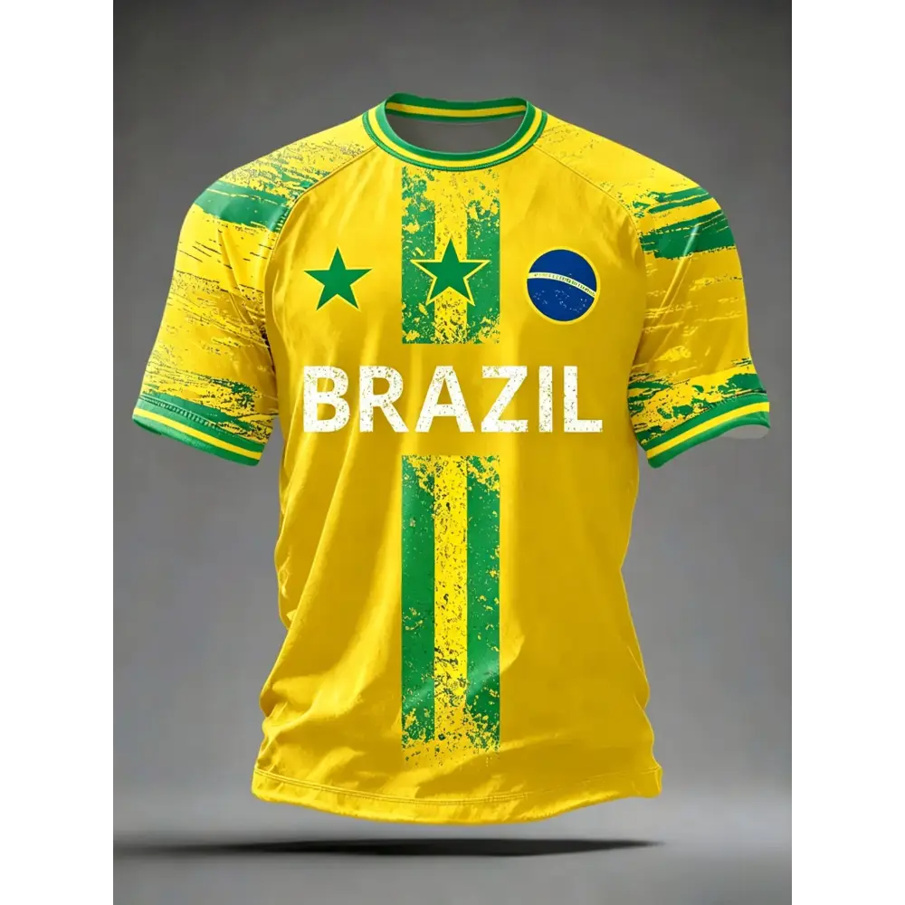 2026 Summer New Brazil Football Jerseys For Men Classic God Brazil Short Sleeve Tees Casual O-neck Sports Tshirts Man Clothing.