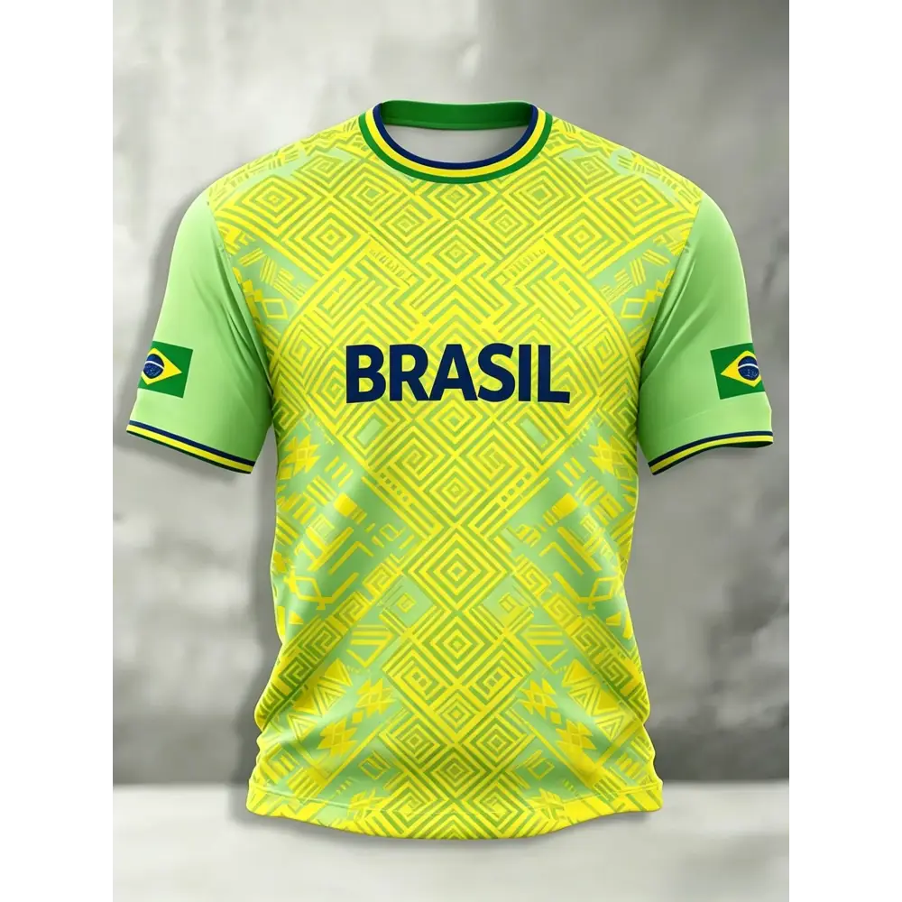 2026 Summer New Brazil Football Jerseys For Men Classic God Brazil Short Sleeve Tees Casual O-neck Sports Tshirts Man Clothing.