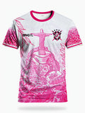 Brazil Christ The Redeemer Soccer Jersey, Pink White Brasil Rio De Janeiro Football Shirt, Fan Edition Casual Sports Tee.
