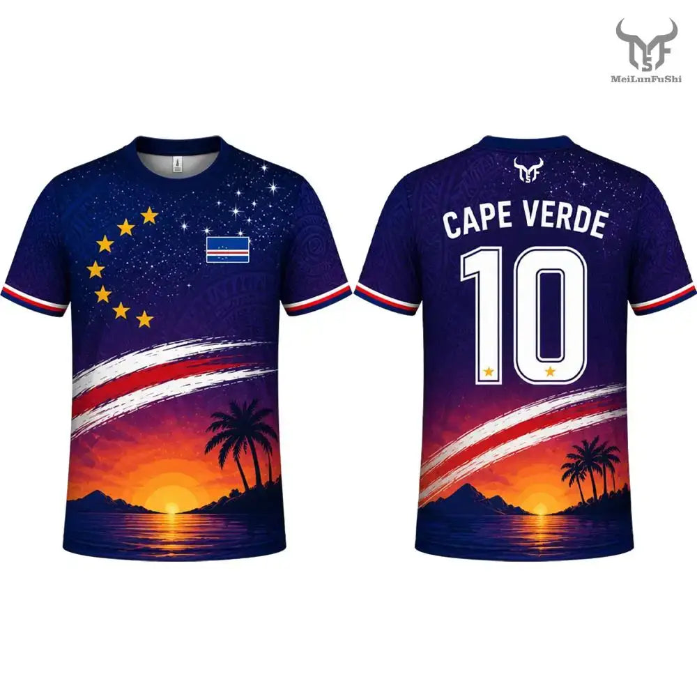 Cape Verde Flag Printed Jersey 2026 New Men Quick Dry Breathable Football Training Uniform Men's And Women's Casual Streetwear.