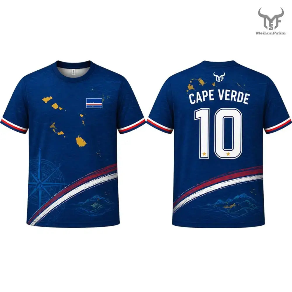 Cape Verde Flag Printed Jersey 2026 New Men Quick Dry Breathable Football Training Uniform Men's And Women's Casual Streetwear.