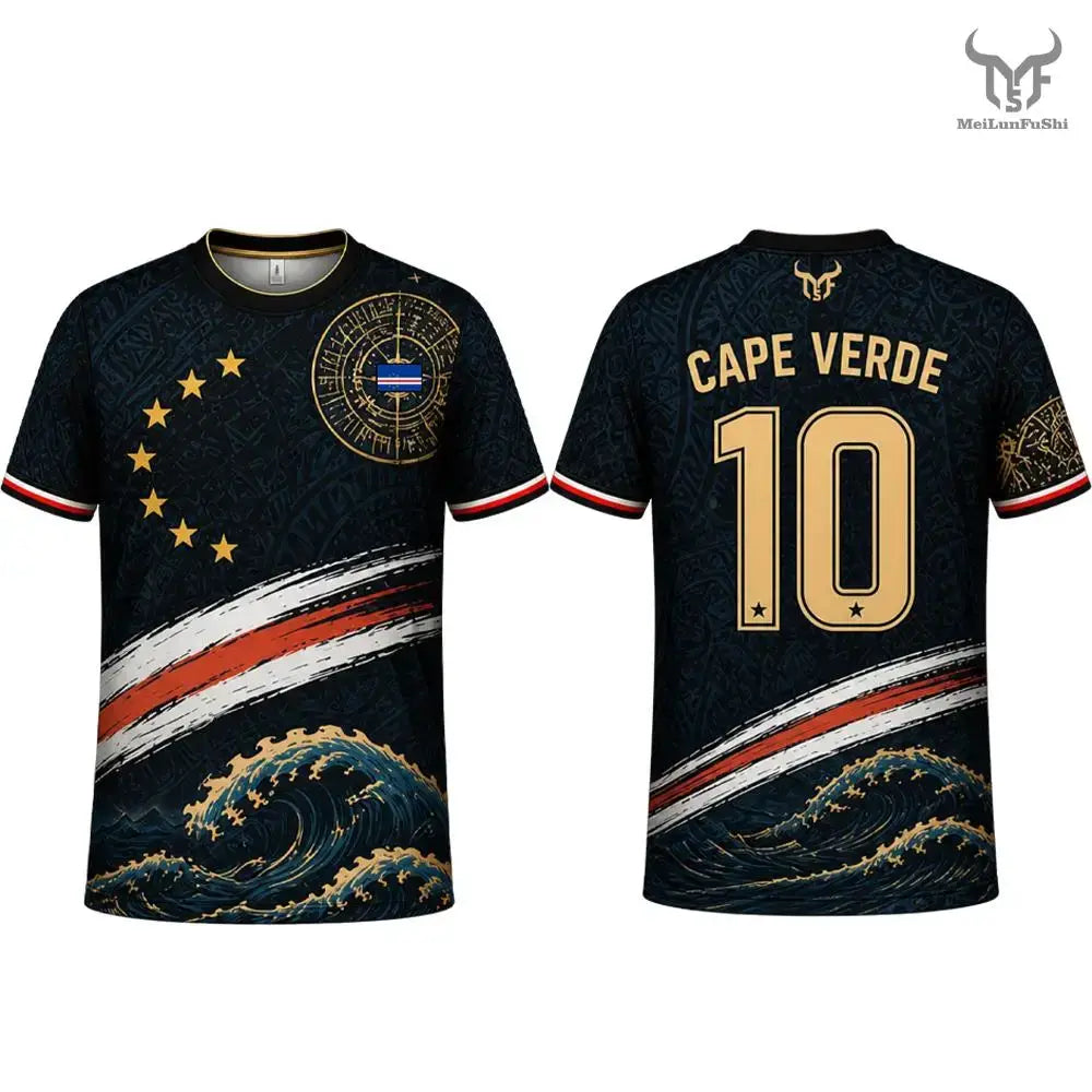 Cape Verde Flag Printed Jersey 2026 New Men Quick Dry Breathable Football Training Uniform Men's And Women's Casual Streetwear.