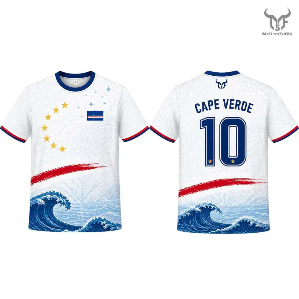 Cape Verde Flag Printed Jersey 2026 New Men Quick Dry Breathable Football Training Uniform Men's And Women's Casual Streetwear.