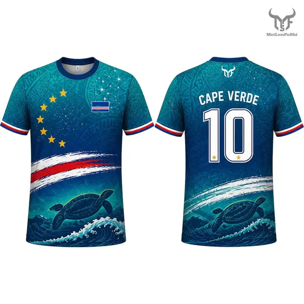Cape Verde Flag Printed Jersey 2026 New Men Quick Dry Breathable Football Training Uniform Men's And Women's Casual Streetwear.