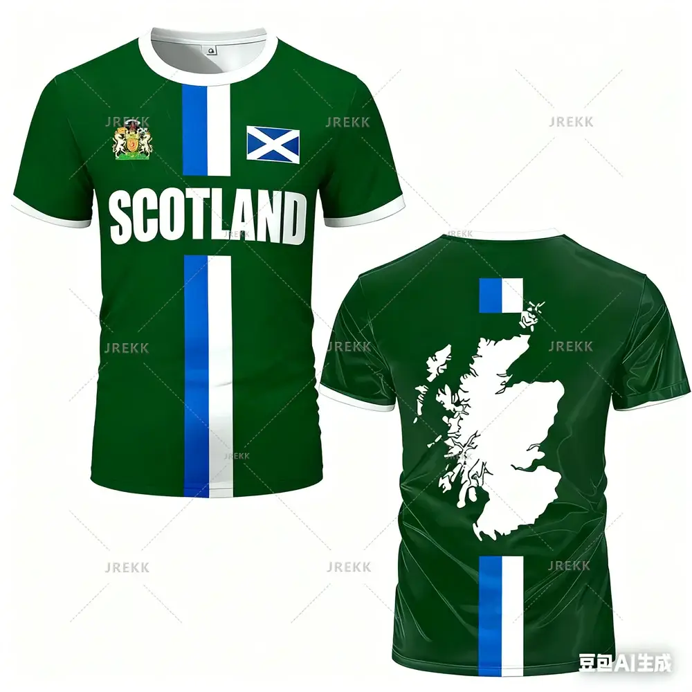 Fashion Scotland Flag Football Jersey 2026 Casual Maillot Football Mens Sports Jersey Loose O Neck Quick Dry Breathable Tee Tops.