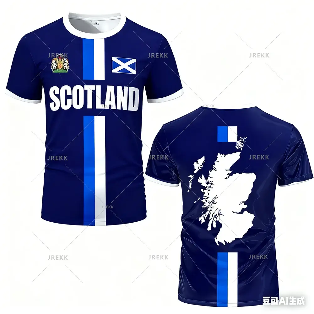 Fashion Scotland Flag Football Jersey 2026 Casual Maillot Football Mens Sports Jersey Loose O Neck Quick Dry Breathable Tee Tops.