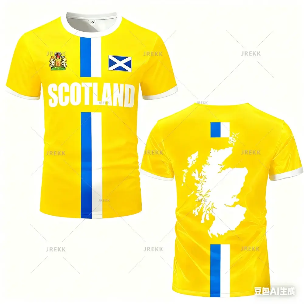 Fashion Scotland Flag Football Jersey 2026 Casual Maillot Football Mens Sports Jersey Loose O Neck Quick Dry Breathable Tee Tops.