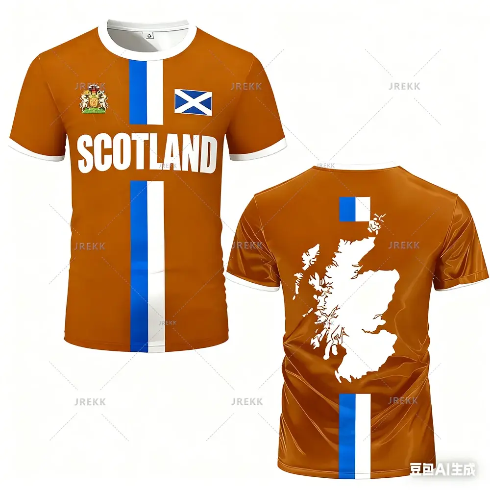 Fashion Scotland Flag Football Jersey 2026 Casual Maillot Football Mens Sports Jersey Loose O Neck Quick Dry Breathable Tee Tops.