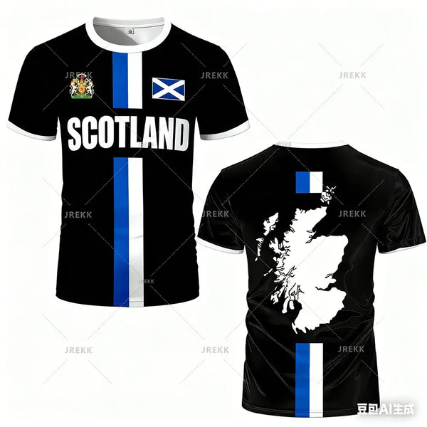 Fashion Scotland Flag Football Jersey 2026 Casual Maillot Football Mens Sports Jersey Loose O Neck Quick Dry Breathable Tee Tops.