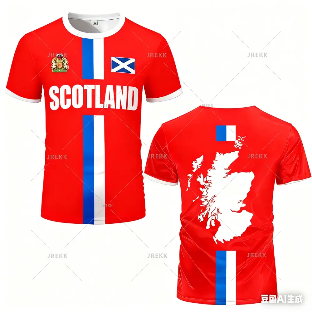 Fashion Scotland Flag Football Jersey 2026 Casual Maillot Football Mens Sports Jersey Loose O Neck Quick Dry Breathable Tee Tops.