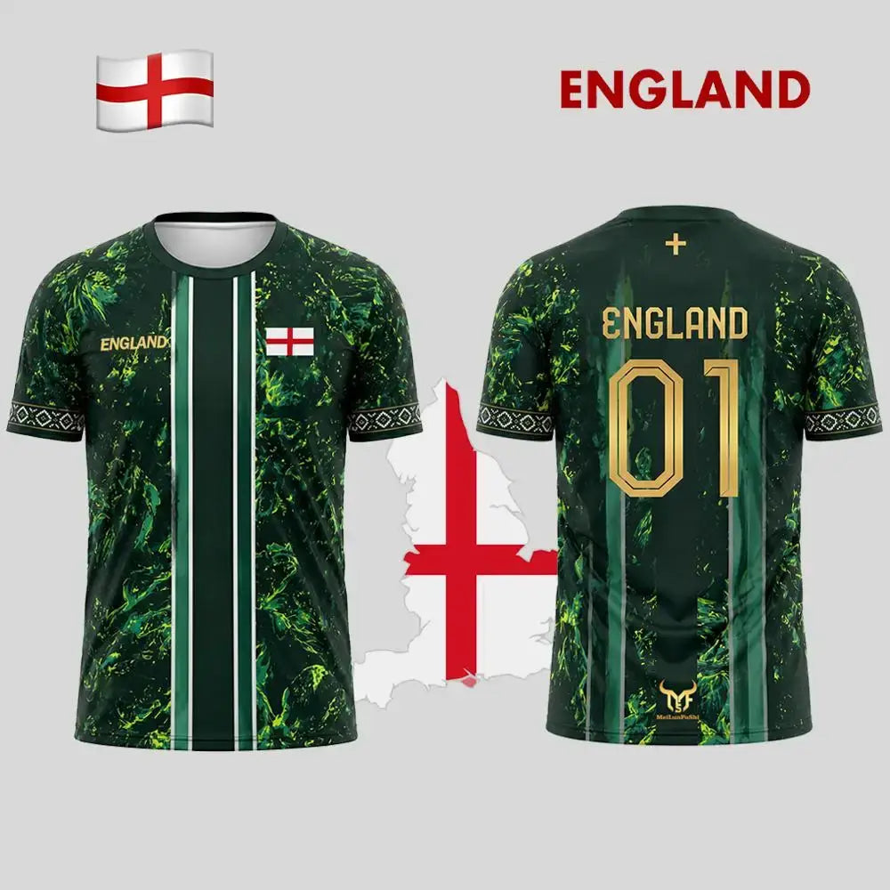New England Flag Print Football Jersey Summer Casual Breathable Short Sleeve Tops Men's Stadium Sports Training Football T-shirt.
