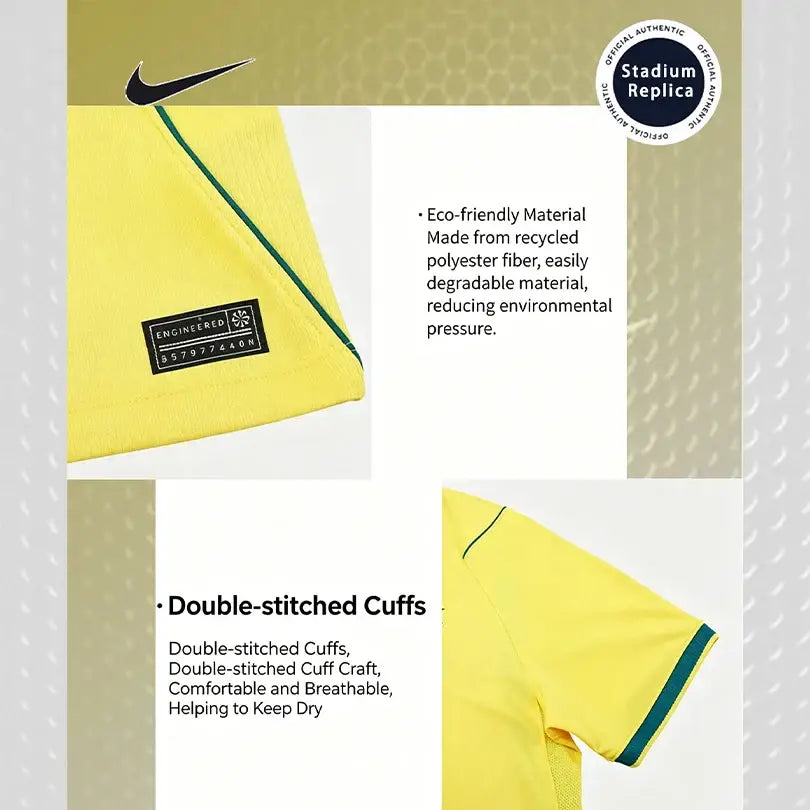 Nike Dri-FIT Unisex 2026 World Cup Brazil Home Fan Version Quick-Dry Short Sleeve Soccer Jersey IF7054-724.