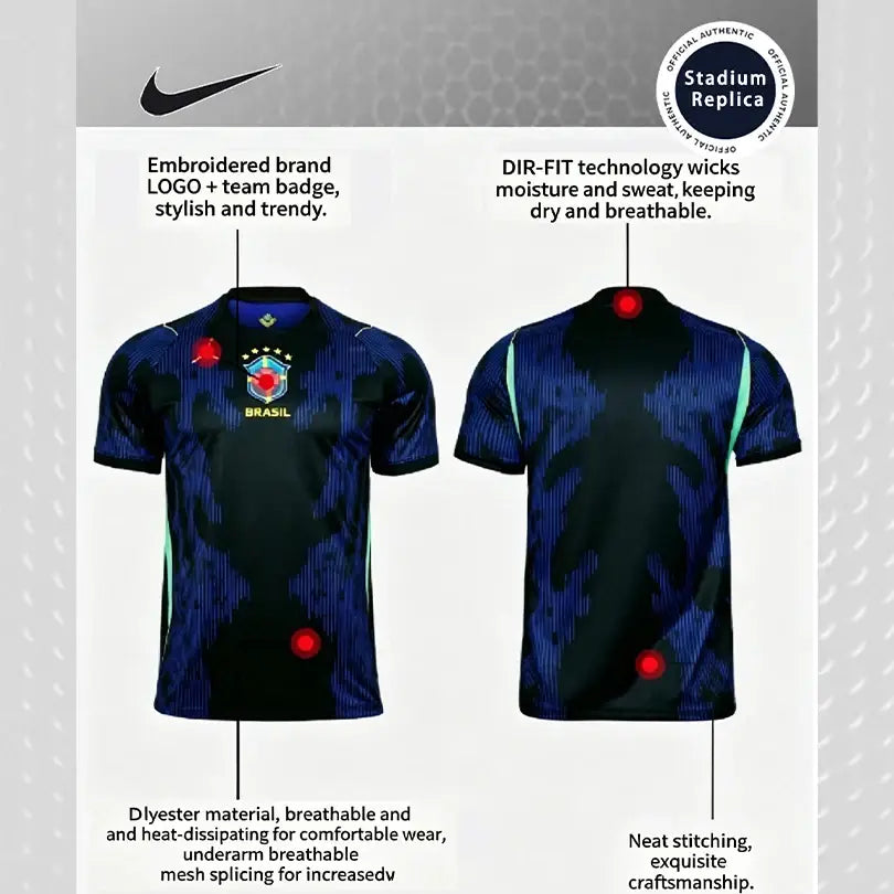 Nike Dri-FIT Unisex 2026 World Cup Brazil Away Fan Version Quick-Dry Short Sleeve Soccer Jersey IU1072-417.