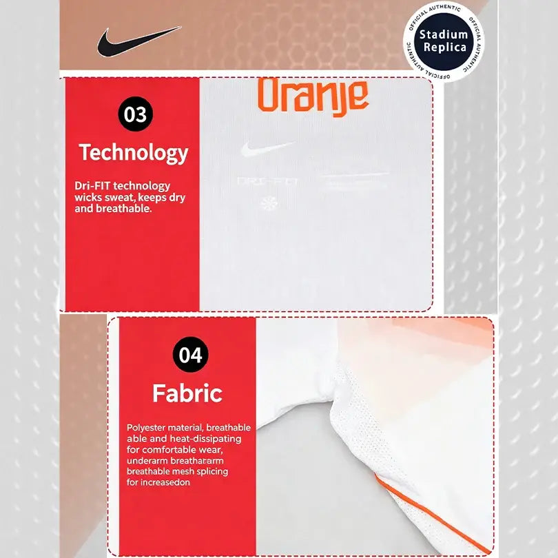 Nike Dri-FIT Unisex 2026 World Cup Netherlands Away Fan Version Quick-Dry Soccer Jersey Short Sleeve T-Shirt IB5391-100.