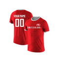 Custom Switzerland National Team Soccer T-shirt Personalized Name Number Football Shirt, Comfort Sportswear for Men Women Youth.