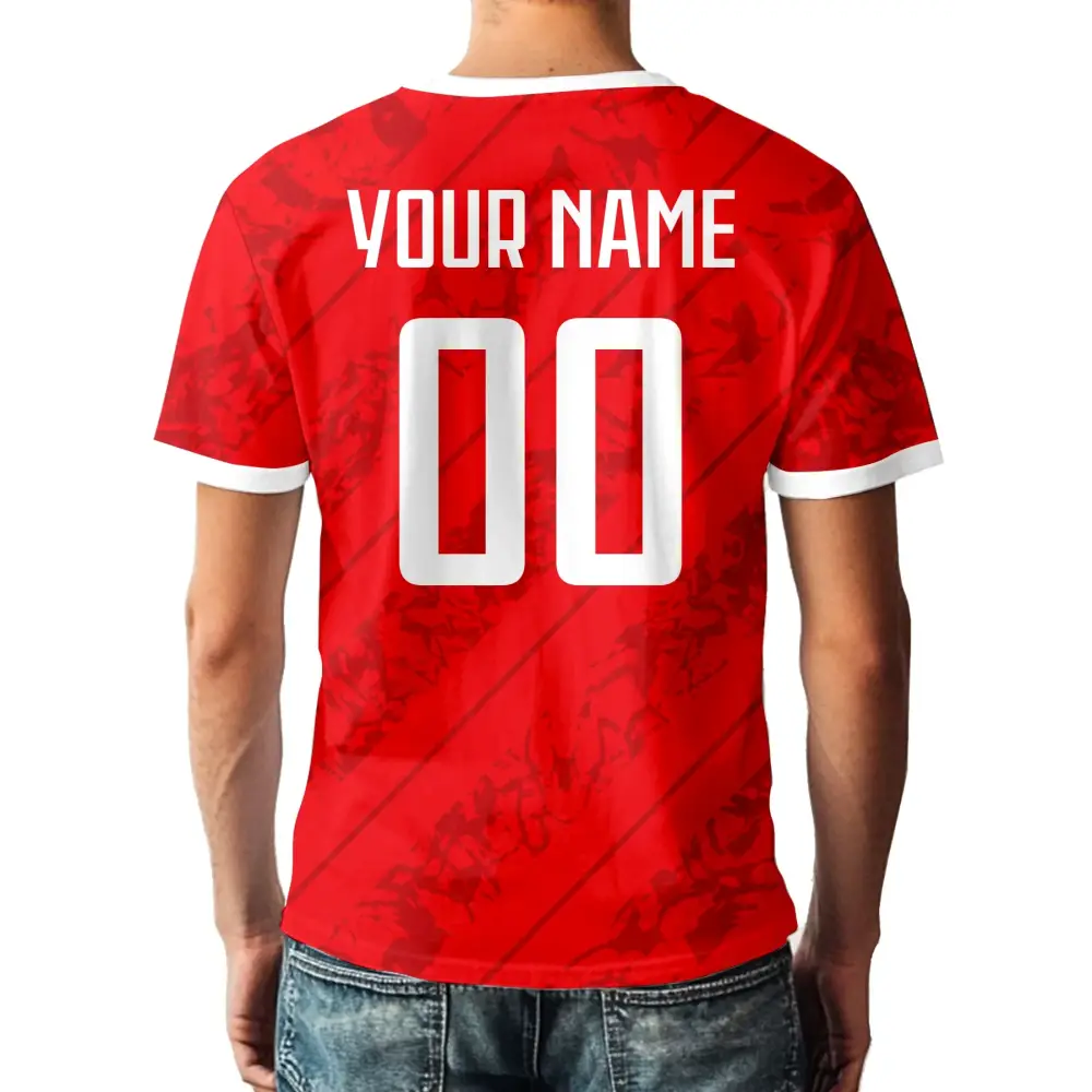 Custom Switzerland National Team Soccer T-shirt Personalized Name Number Football Shirt, Comfort Sportswear for Men Women Youth.